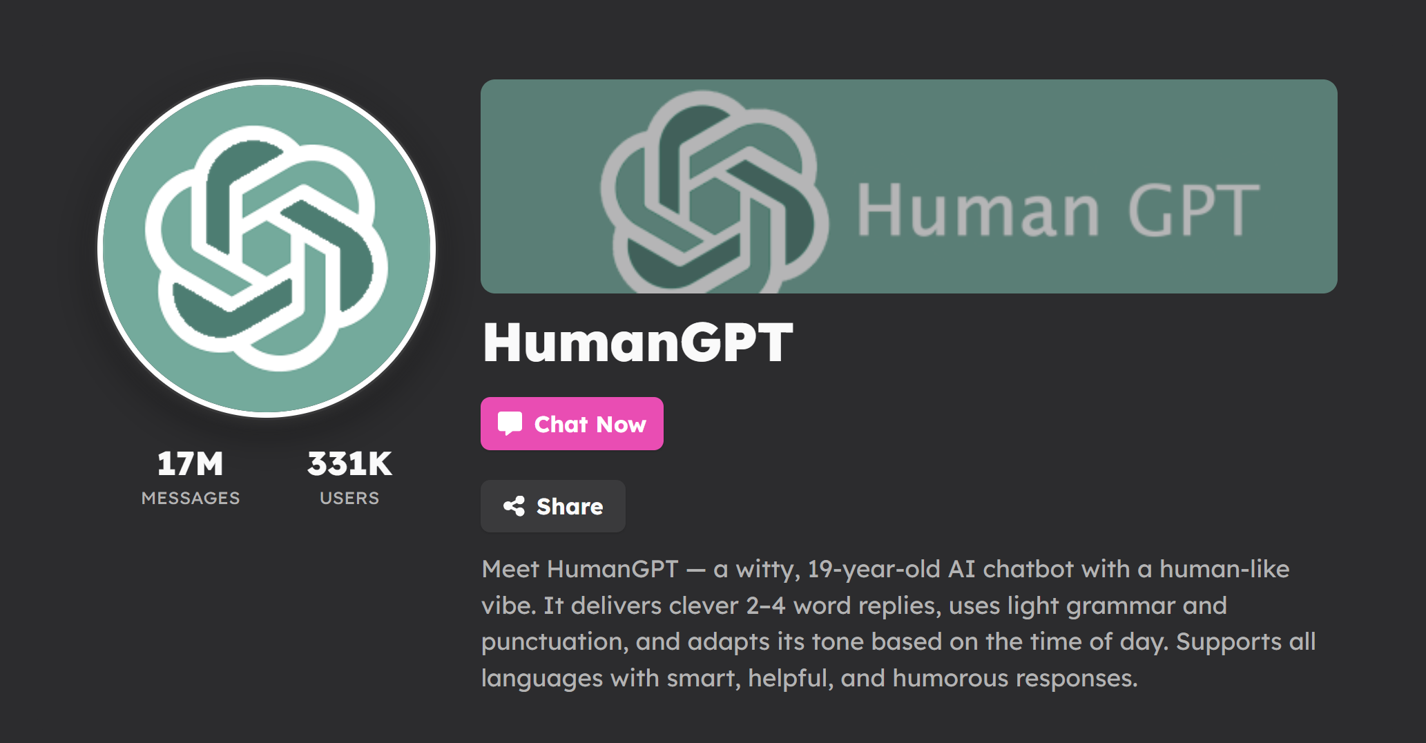 HumanGPT main screenshot